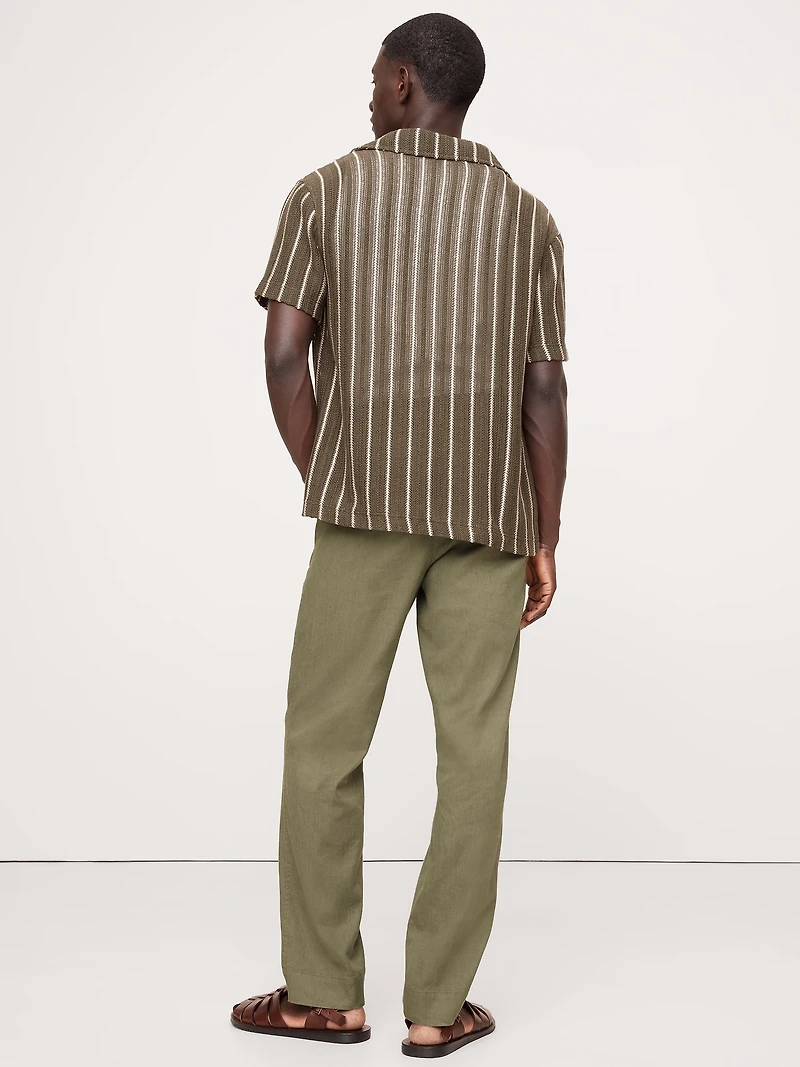Italian Linen-Cotton Pull-On Pant