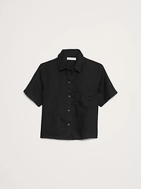 Boxy Linen Short-Sleeve Shirt
