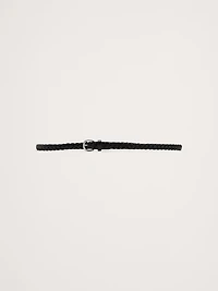 Skinny Braided Leather Belt