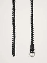 Skinny Braided Leather Belt
