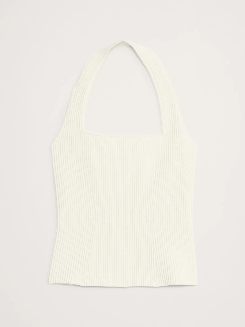 Sculpted Square-Neck Halter Top