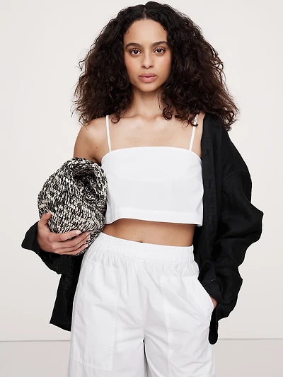 Cotton Poplin Cropped Cami