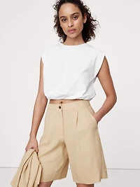 Cotton Bubble-Hem Top