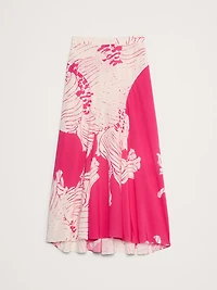 Matte Silk Midi Skirt