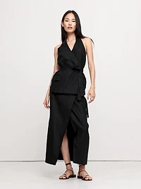 Linen Halter Wrap Tunic