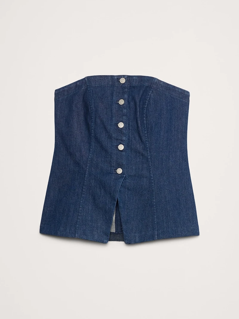 Strapless Denim Vest