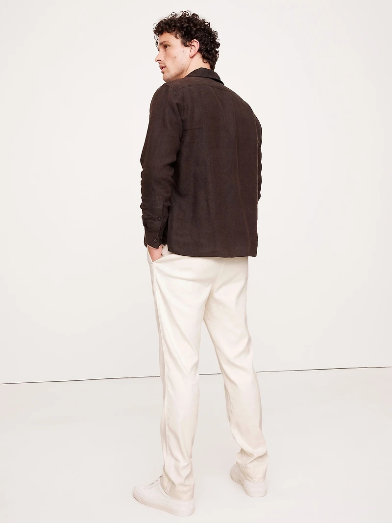 Italian Linen-Cotton Pull-On Pant