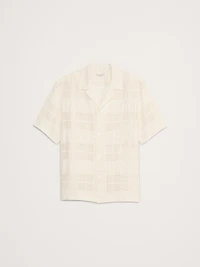 Standard-Fit Plaid Lace Resort Shirt