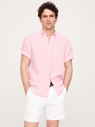 Standard-Fit Linen Short-Sleeve Shirt