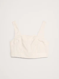 Linen Square-Neck Cropped Tank