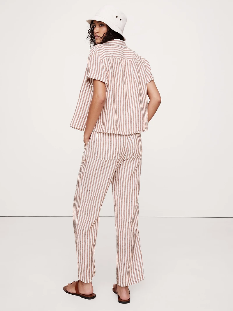 Linen Pull-On Ankle Pant
