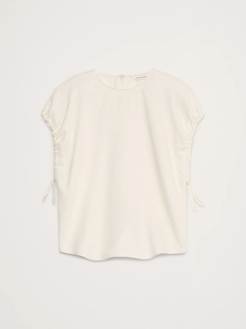Oversized Linen Cinch Top