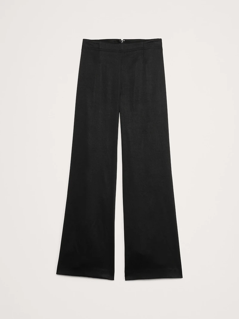 Mid-Rise Kick-Flare Satin Ankle Pant