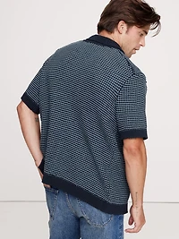 Waffle Button-Through Knit Shirt