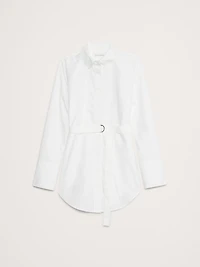 Cotton Poplin Belted Tunic Shirt