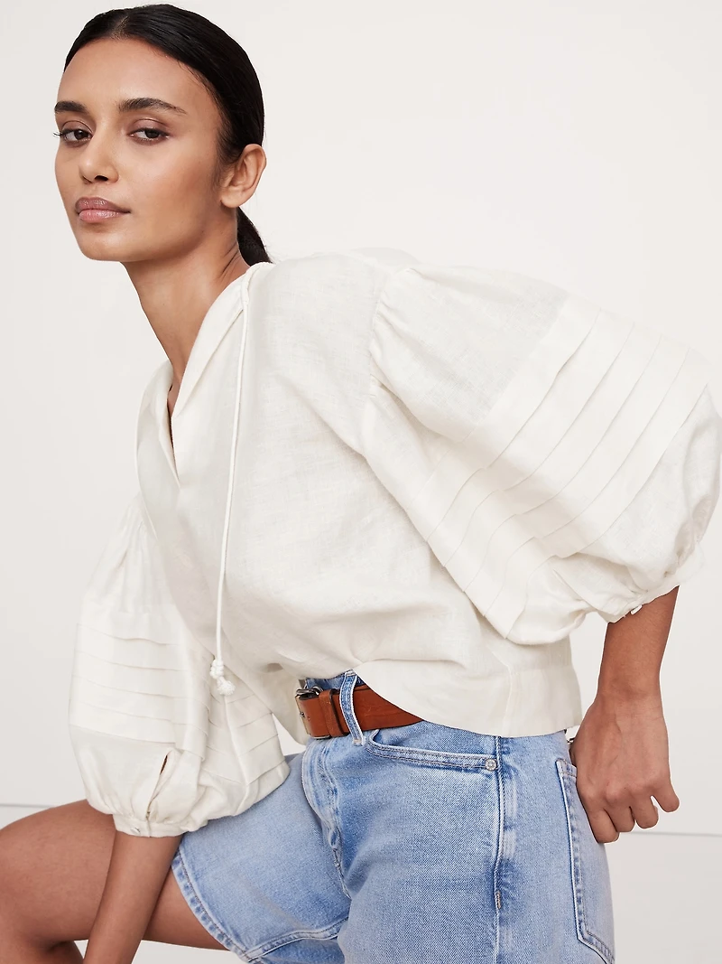 Linen Peasant Blouse