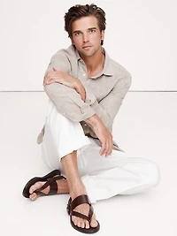 Leather Criss-Cross Sandal by Crosby Square