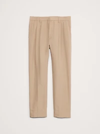Tencel™-Linen Pleated Cropped Pant