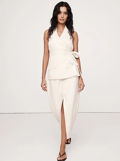 Linen Halter Wrap Tunic