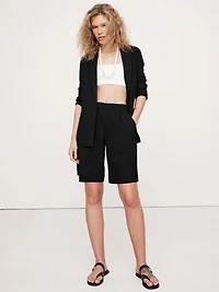 Drapey-Twill Blazer
