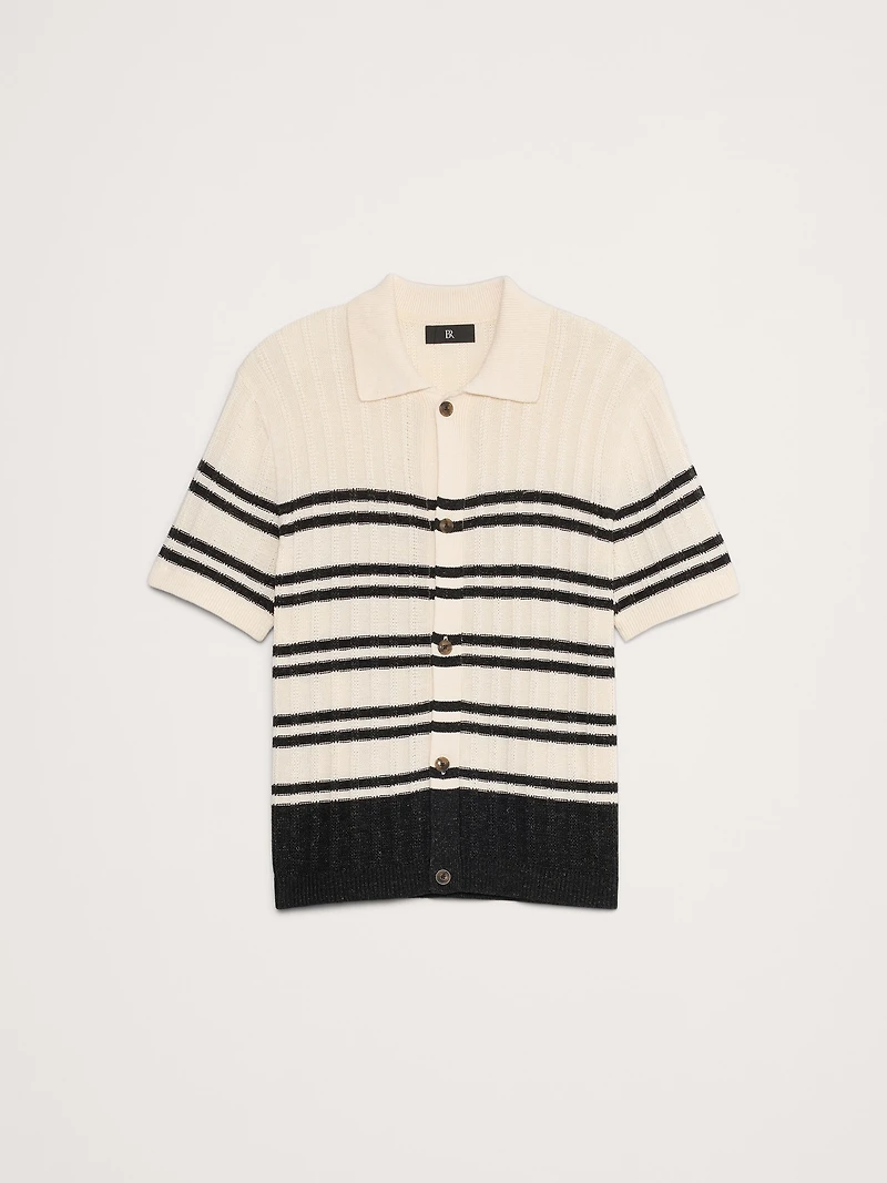 Cotton-Linen Resort Sweater Polo
