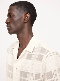 Standard-Fit Plaid Lace Resort Shirt