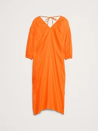 Linen V-Neck Maxi Dress