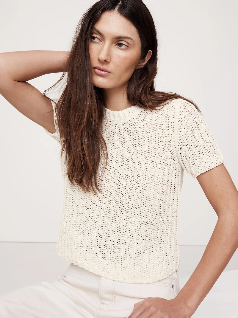 Shrunken Short-Sleeve Sweater