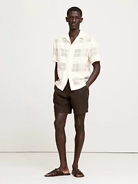 Standard-Fit Plaid Lace Resort Shirt