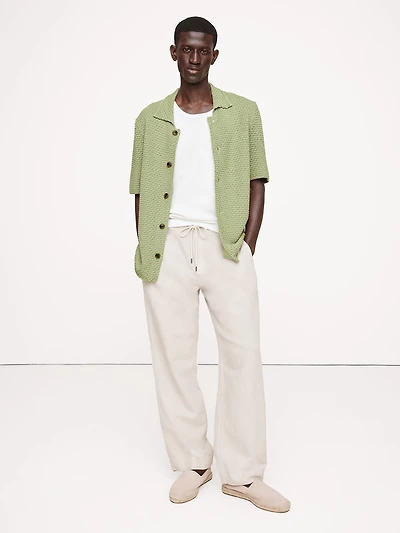 Crochet Cotton Knit Shirt