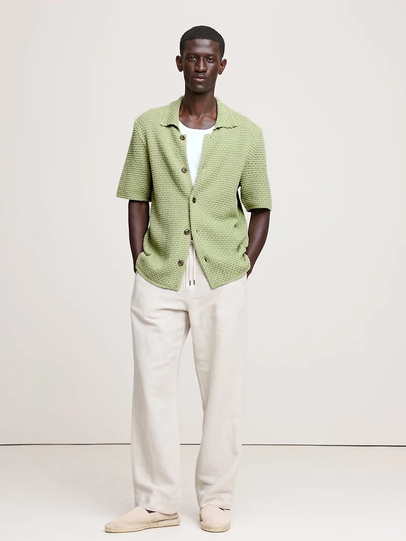 Crochet Cotton Knit Shirt