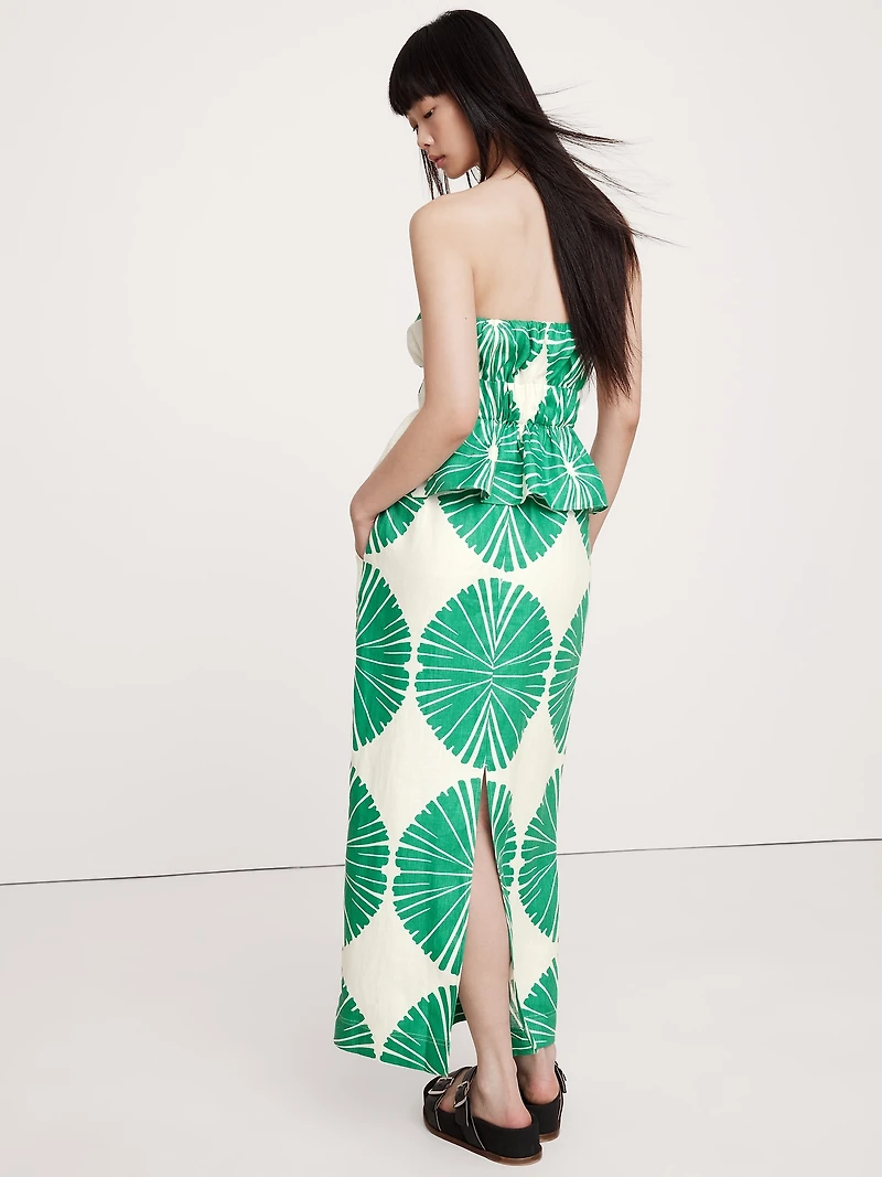 Linen Pull-On Maxi Skirt