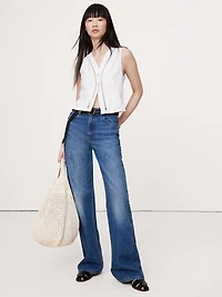Lace-Trim Linen Vest