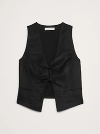 Viscose-Linen Tie Vest