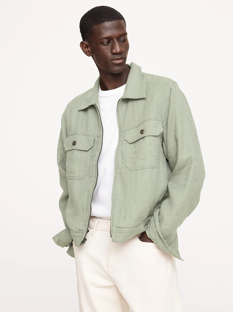 Linen-Cotton Mechanic's Jacket