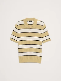 Superfine Cotton Mesh Sweater Polo