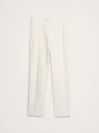 Pleated Cotton-Linen Blend Suit Pant