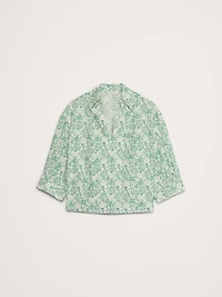 Balloon-Sleeve Cotton Poplin Popover Top