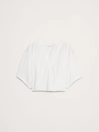 Oversized Cotton Poplin Cropped Top