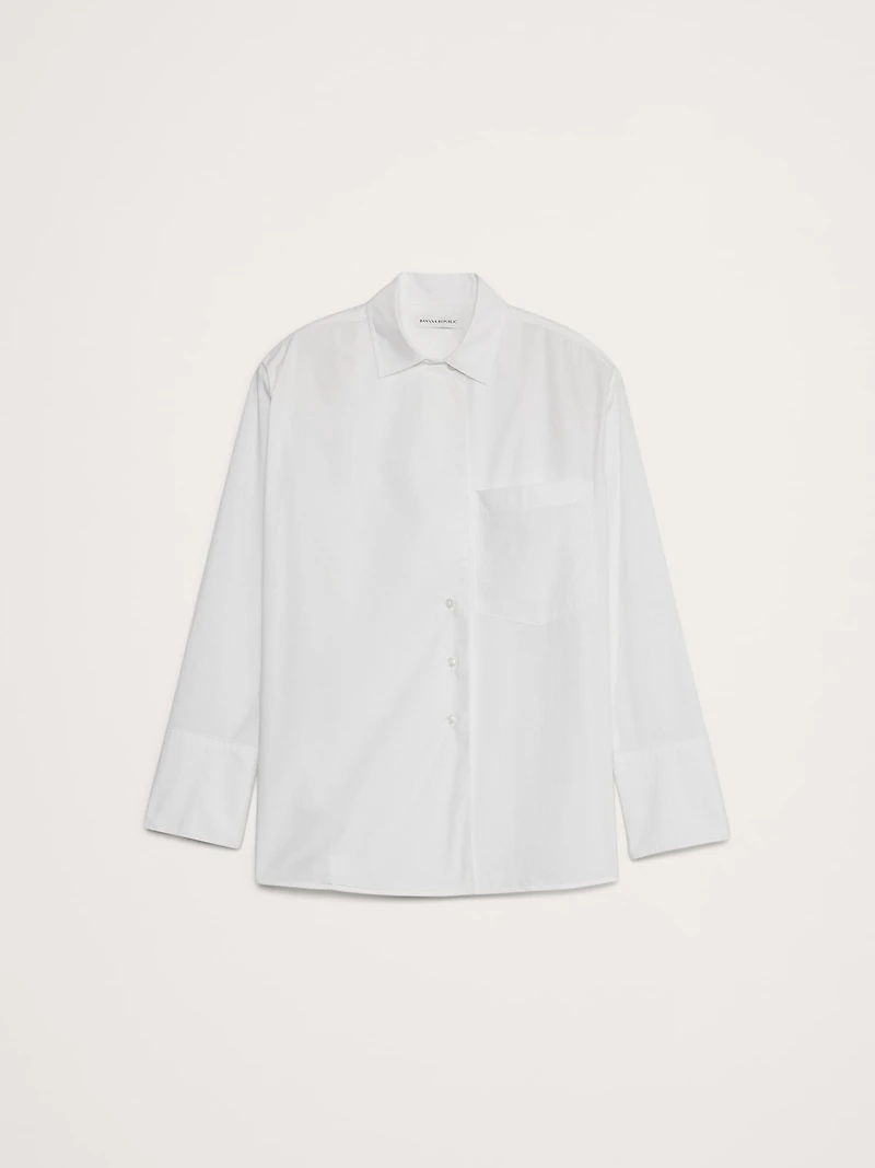 Oversized Cotton Poplin Asymmetrical Tunic