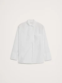 Oversized Cotton Poplin Asymmetrical Tunic