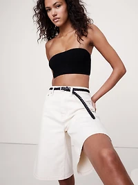 Skinny Braided Leather Belt