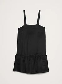 Viscose-Linen Flounce-Hem Mini Dress
