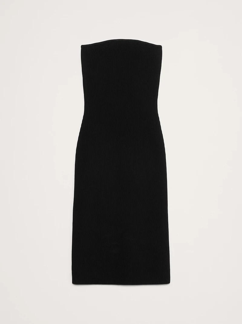 Sculpted Ribbed Strapless Dress