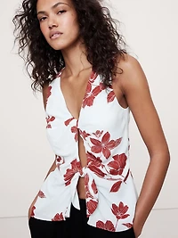 Georgette Tie-Front Top