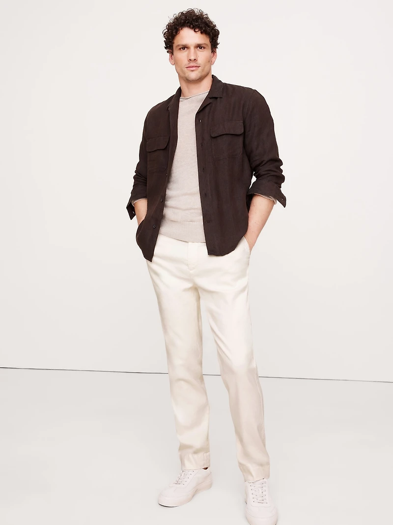 Italian Linen-Cotton Pull-On Pant