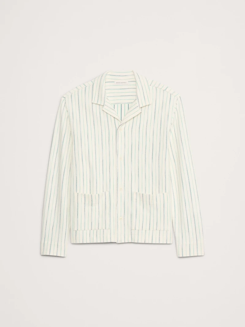 Jacquard Stripe Long-Sleeve Resort Shirt