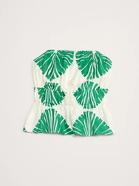 Strapless Linen Peplum Top