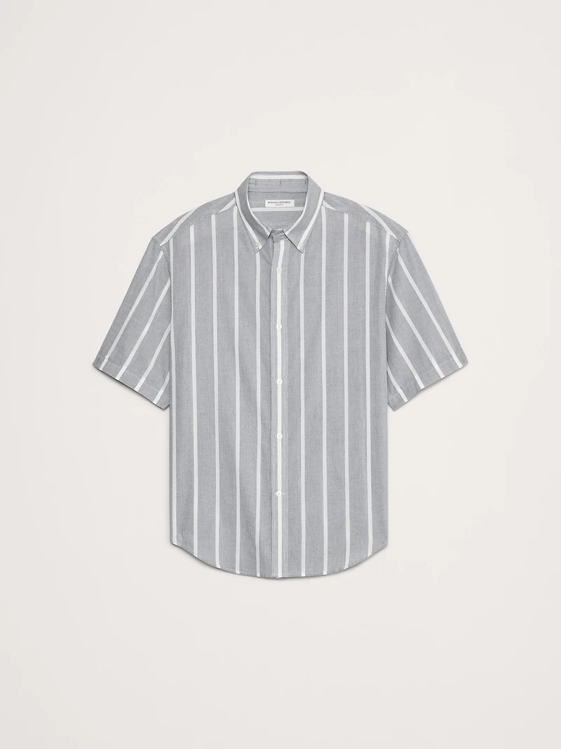 Relaxed-Fit Summerweight Cotton Short-Sleeve Shirt