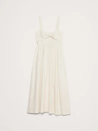 Viscose-Linen Dupioni Bow-Front Maxi Dress